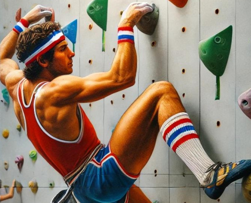 Early_French_Sport_Climber_1980s_Climbing_Wall_Square
